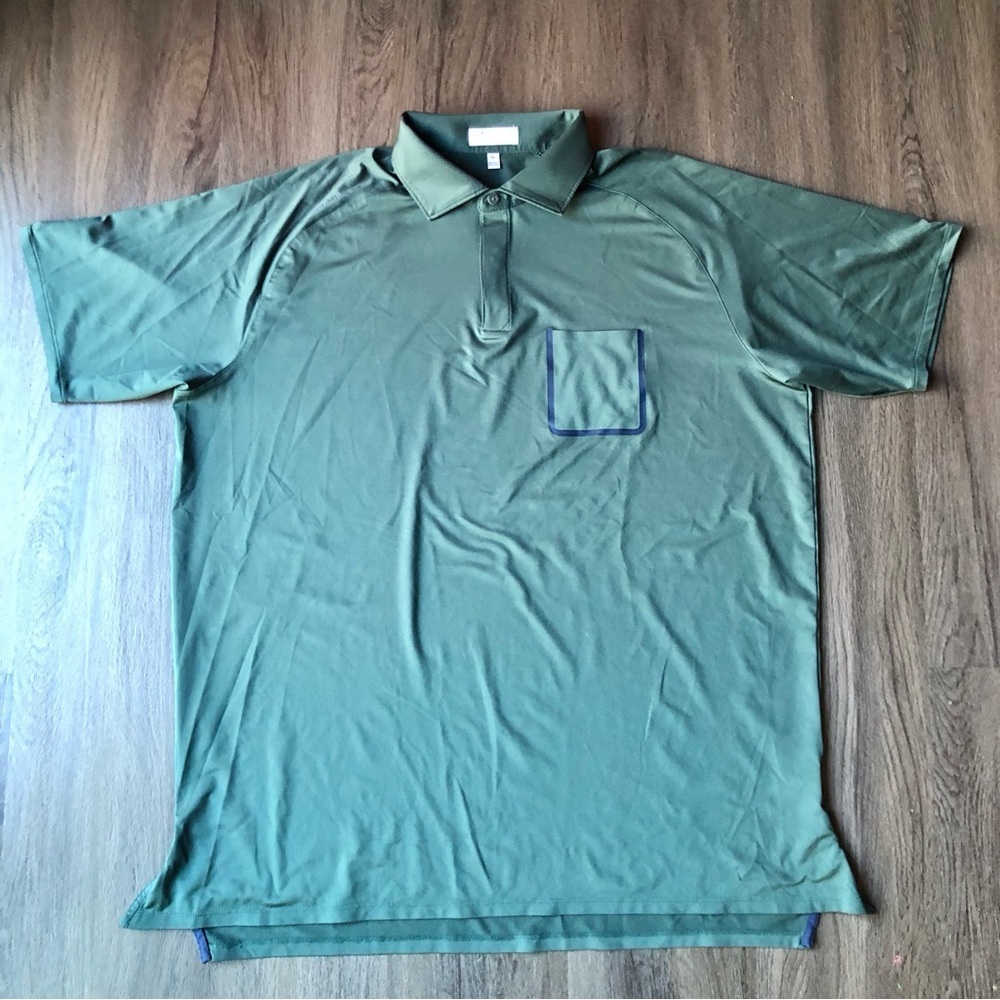 Peter Millar Summer Comfort Golf Polo Men’s XL Forest Green Statement Pocket